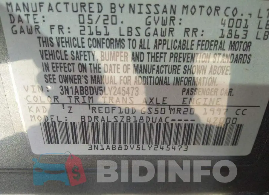 3N1AB8DV5LY245473 Photo# 9