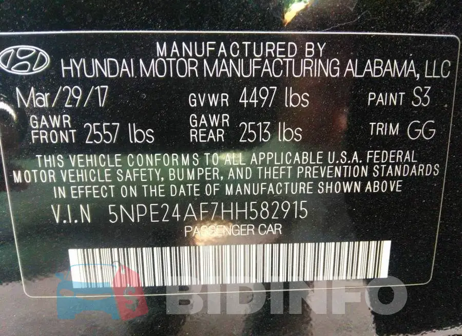 5NPE24AF7HH582915 Photo# 9