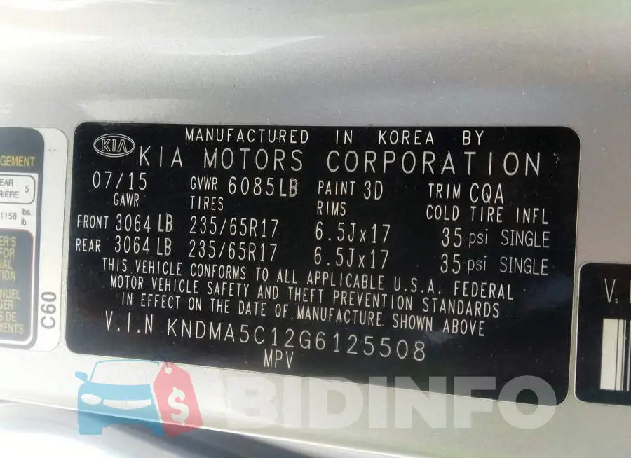 KNDMA5C12G6125508 Photo# 9