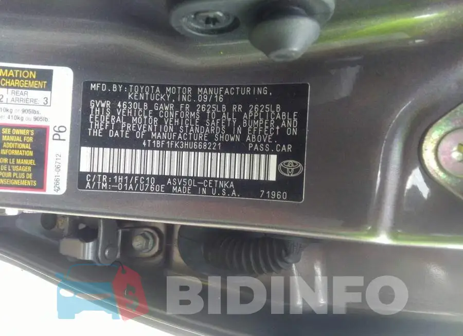 4T1BF1FK3HU668221 Photo# 9