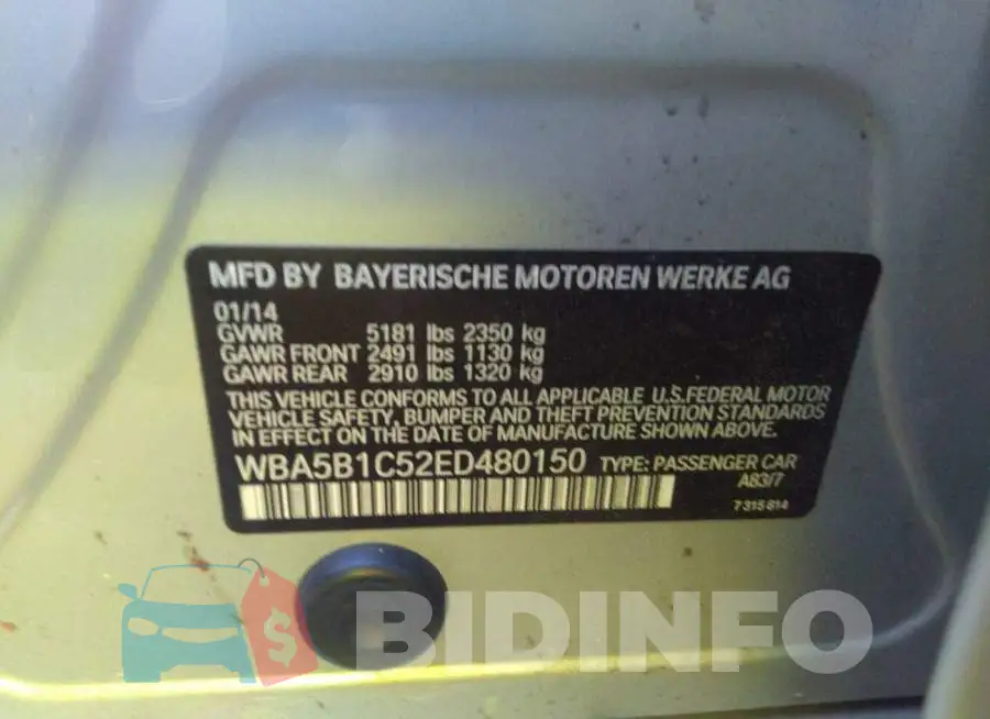 WBA5B1C52ED480150 Photo# 9