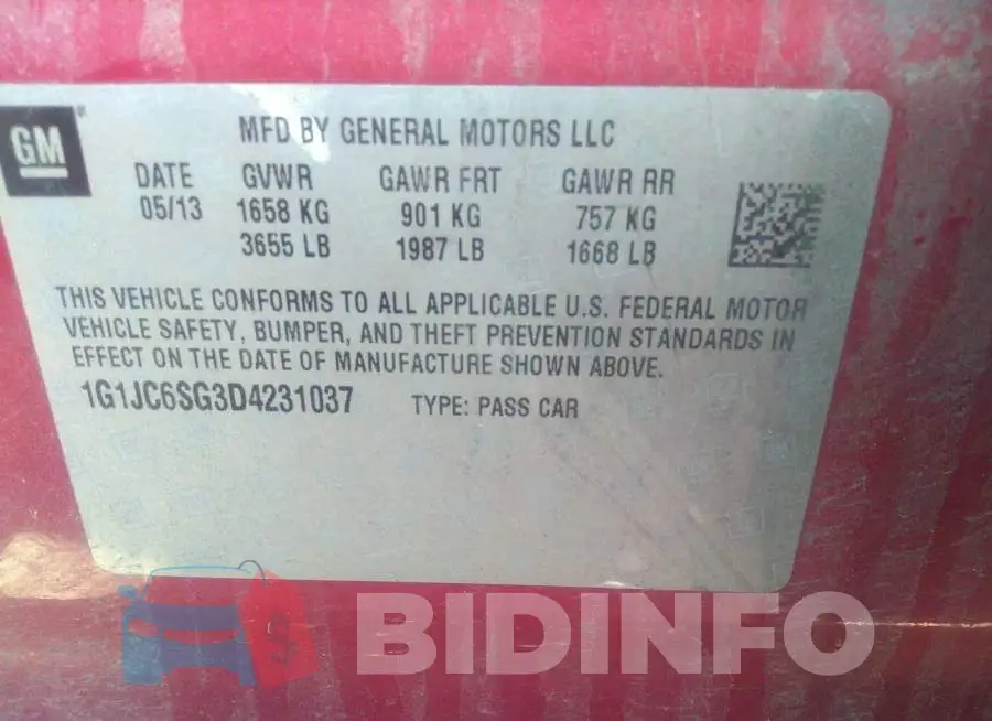 1G1JC6SG3D4231037 Photo# 9