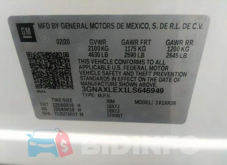 3GNAXLEX1LS646949 Photo# 9