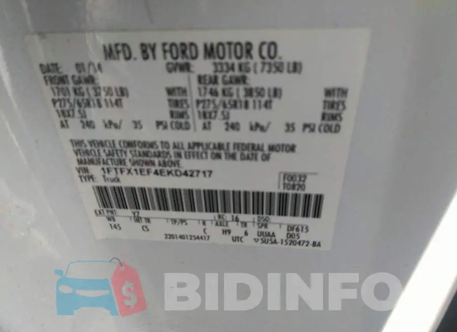 1FTFX1EF4EKD42717 Photo# 9