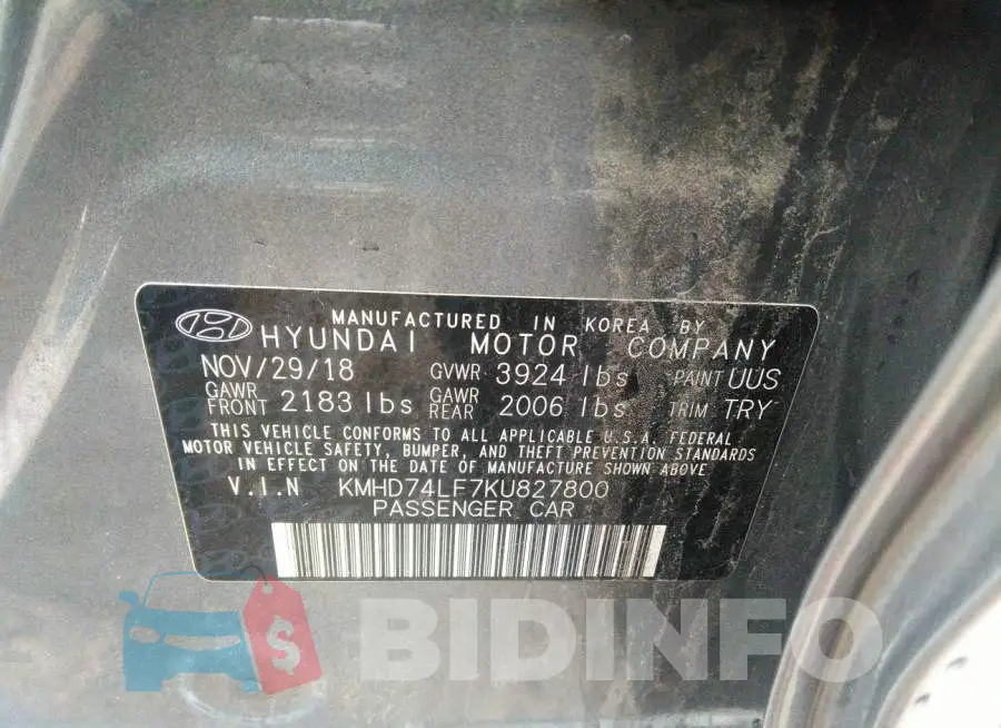 KMHD74LF7KU827800 Photo# 9