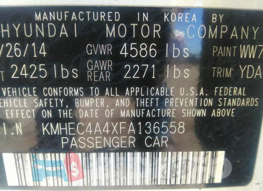 KMHEC4A4XFA136558 Photo# 9