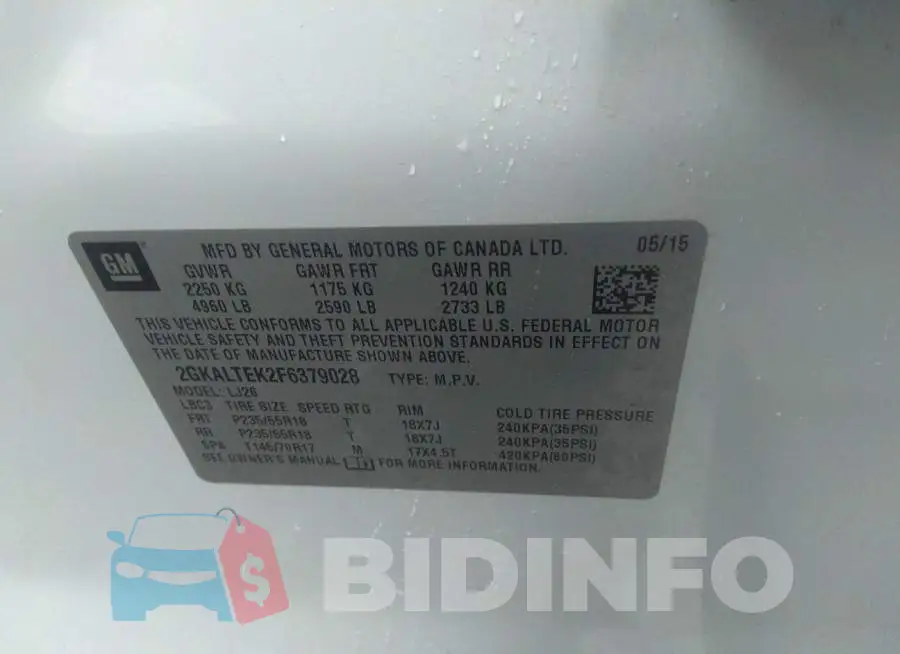 2GKALTEK2F6379028 Photo# 9