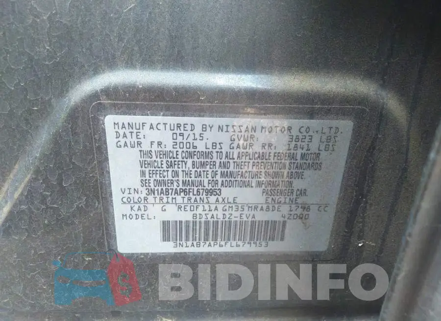 3N1AB7AP6FL679953 Photo# 9