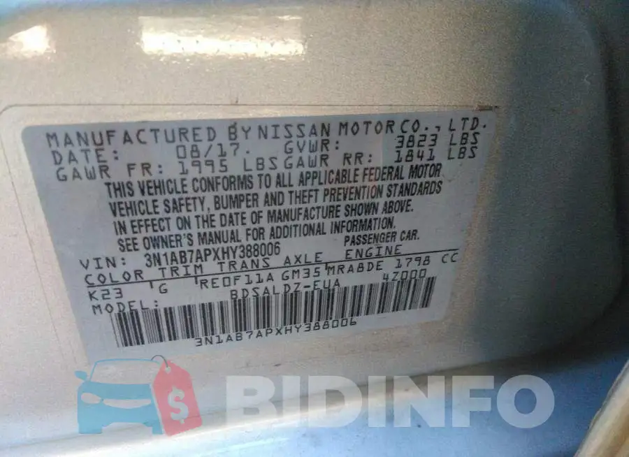 3N1AB7APXHY388006 Photo# 9