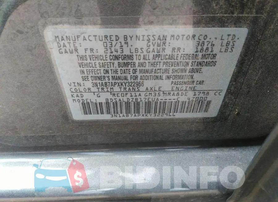 3N1AB7APXKY322966 Photo# 9