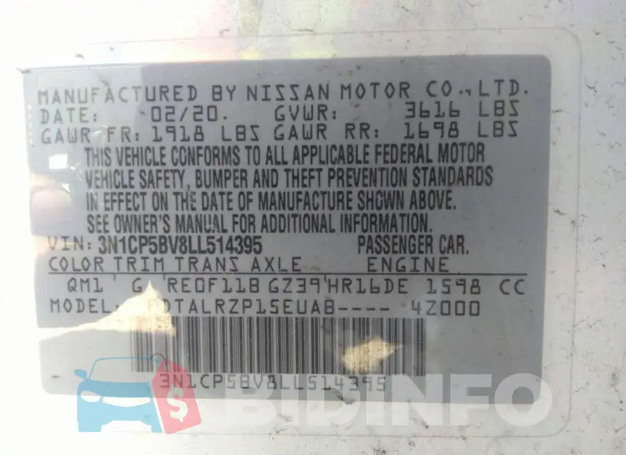3N1CP5BV8LL514395 Photo# 9