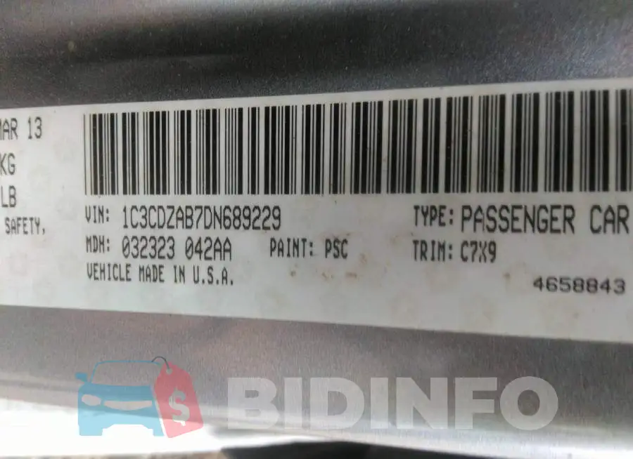 1C3CDZAB7DN689229 Photo# 9