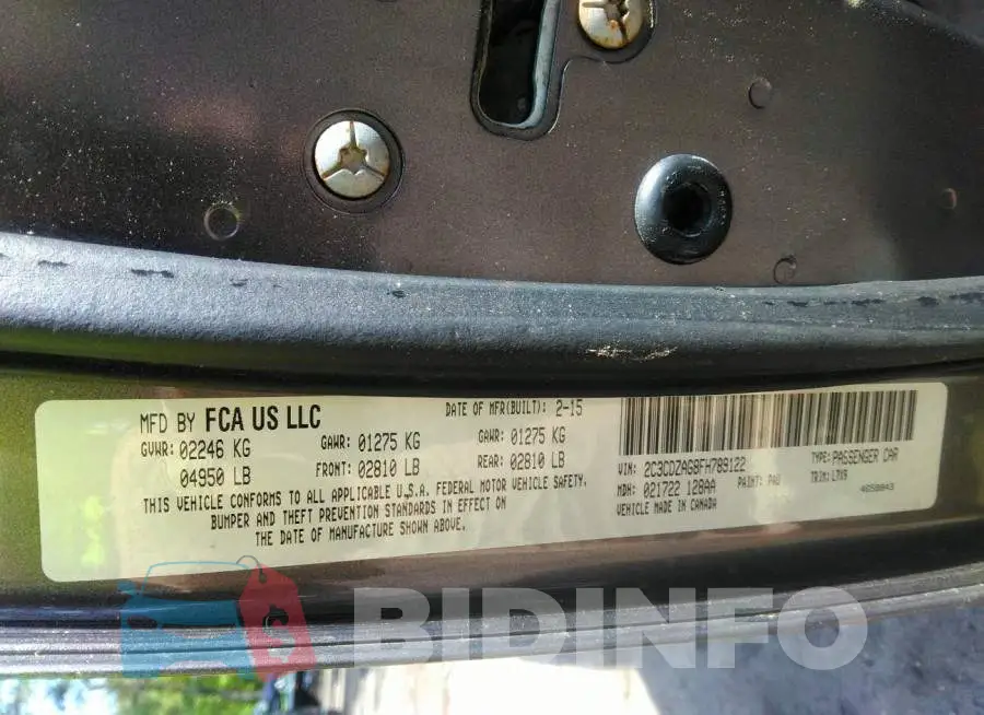 2C3CDZAG8FH789122 Photo# 9