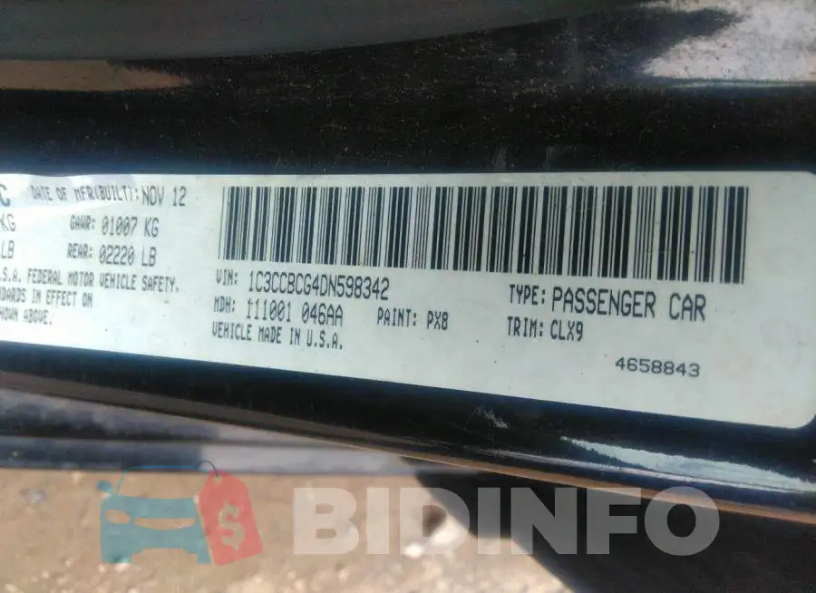 1C3CCBCG4DN598342 Photo# 9