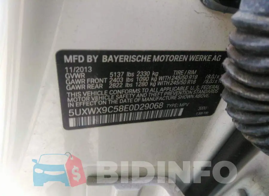 5UXWX9C58E0D29068 Photo# 9