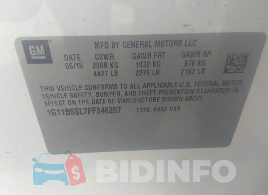 1G11B5SL7FF346287 Photo# 9