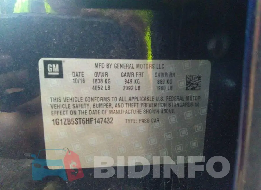 1G1ZB5ST6HF147432 Photo# 9