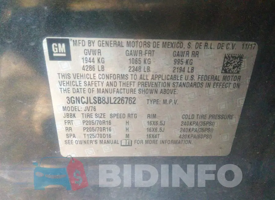 3GNCJLSB8JL226762 Photo# 9