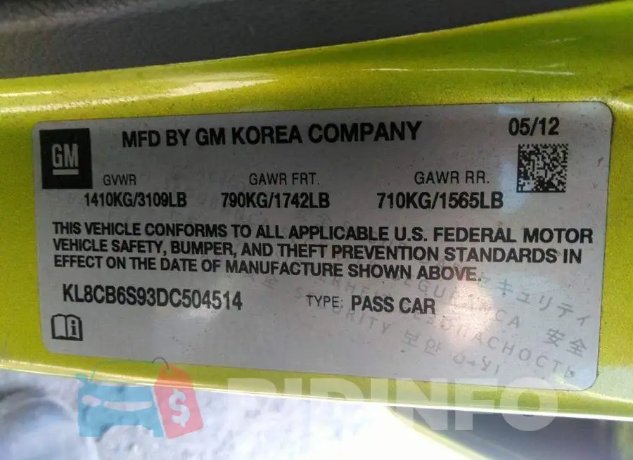 KL8CB6S93DC504514 Photo# 9