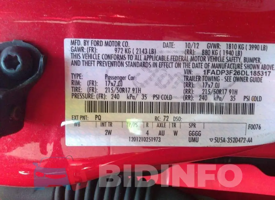 1FADP3F26DL185317 Photo# 9