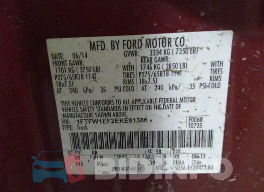 1FTFW1EF2EKE91386 Photo# 9