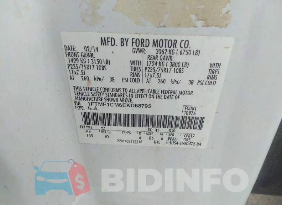 1FTMF1CM6EKD68795 Photo# 9