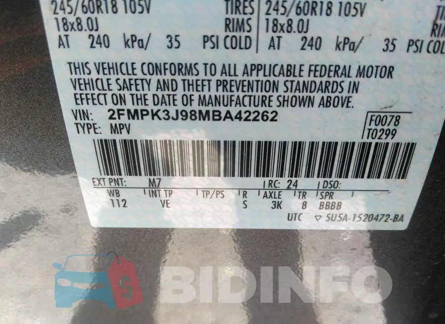2FMPK3J98MBA42262 Photo# 9