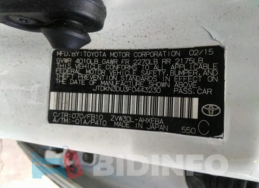 JTDKN3DU3F0443230 Photo# 9