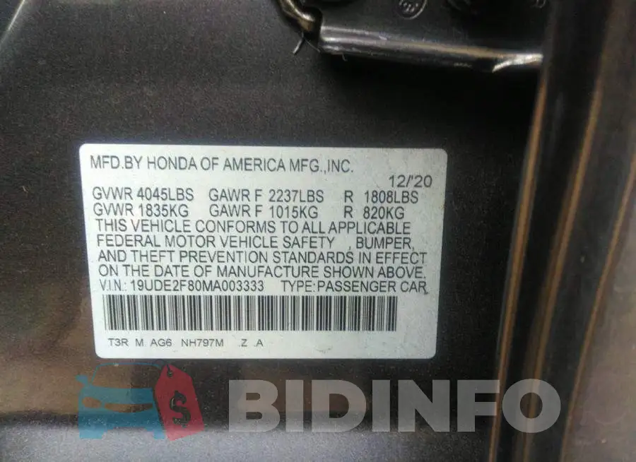19UDE2F80MA003333 Photo# 9
