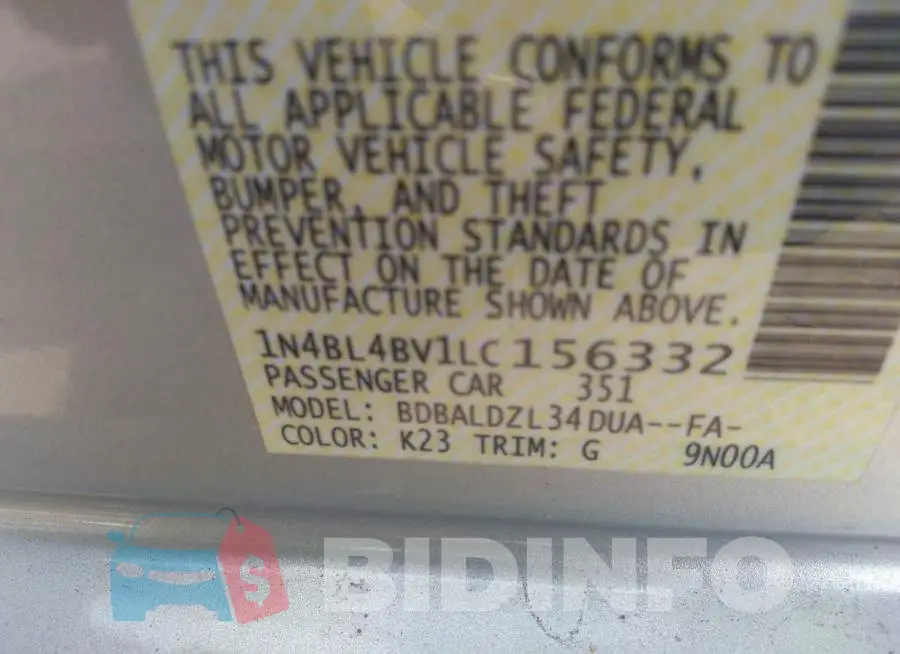 1N4BL4BV1LC156332 Photo# 9