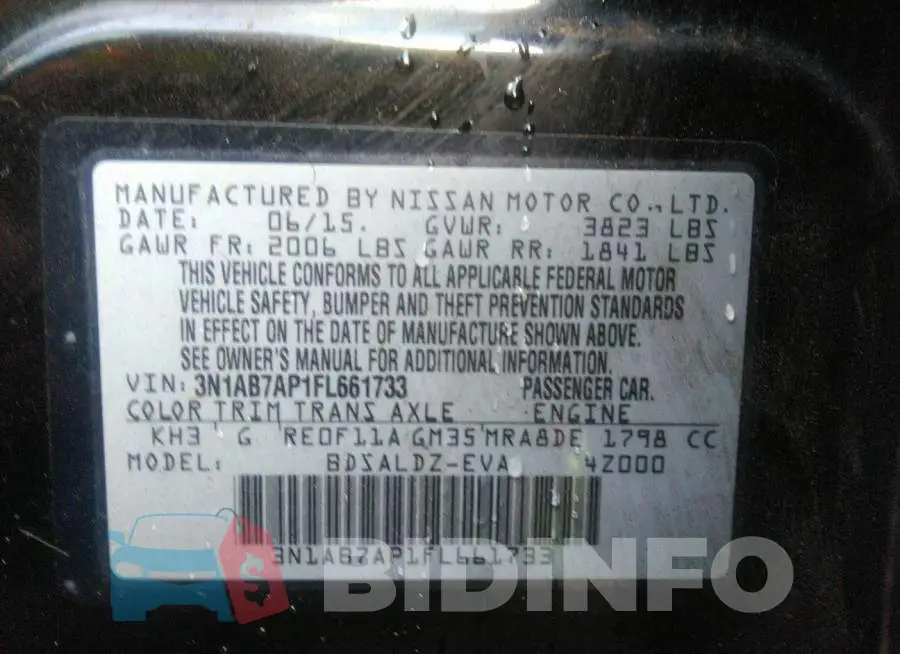 3N1AB7AP1FL661733 Photo# 9