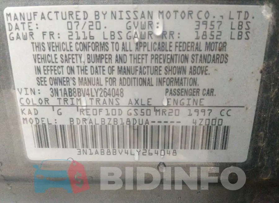 3N1AB8BV4LY264048 Photo# 9