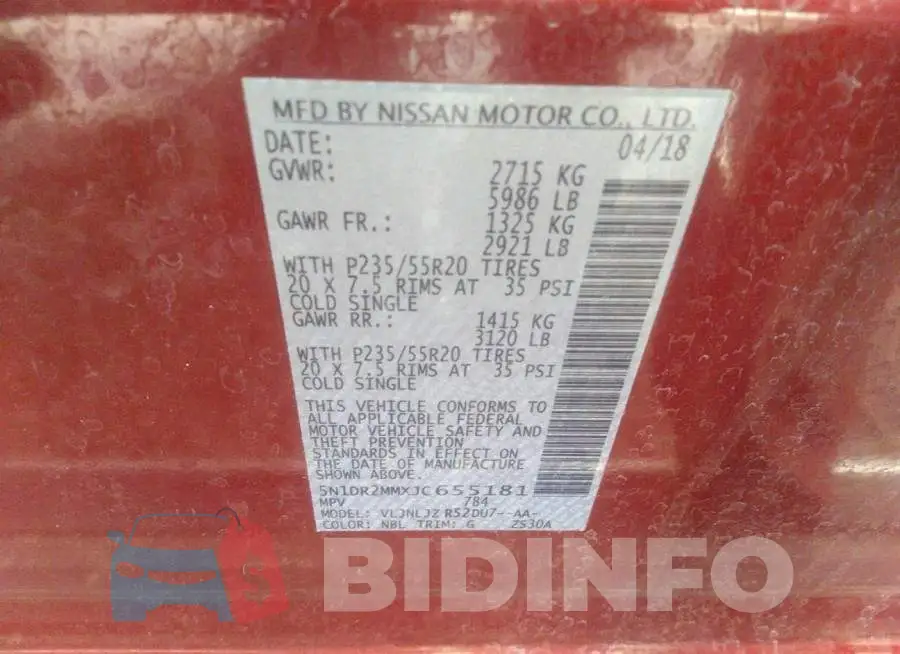 5N1DR2MMXJC655181 Photo# 9