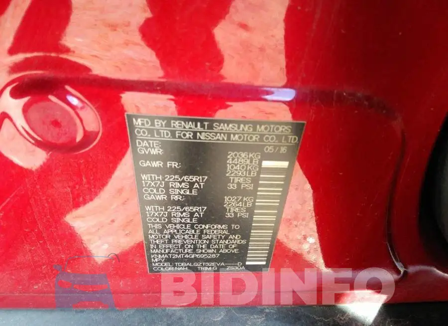 KNMAT2MT4GP695287 Photo# 9