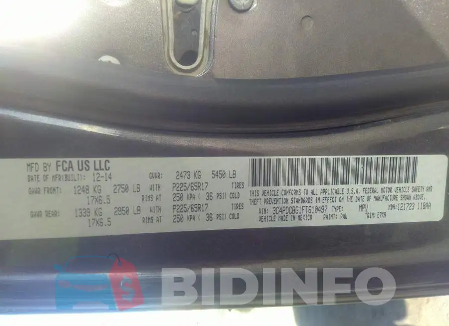 3C4PDCBG1FT610497 Photo# 9