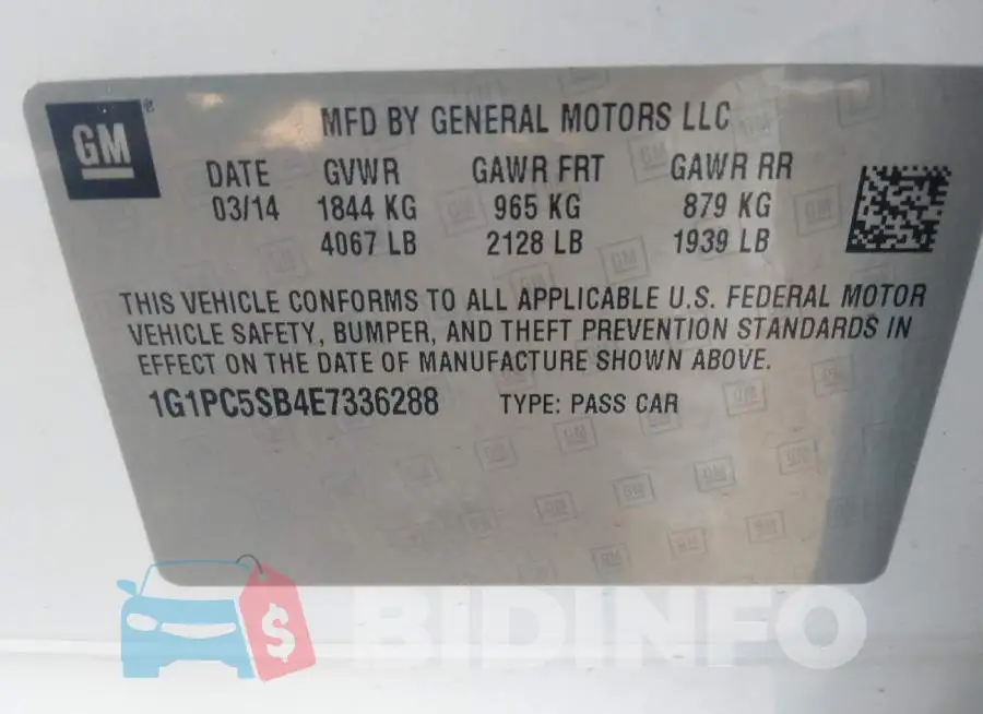 1G1PC5SB4E7336288 Photo# 9