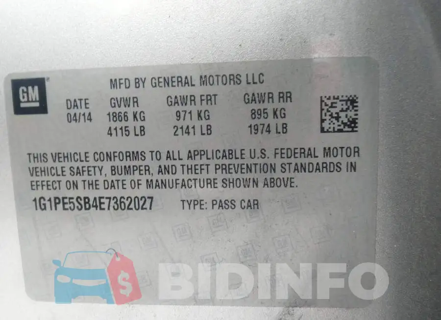 1G1PE5SB4E7362027 Photo# 9