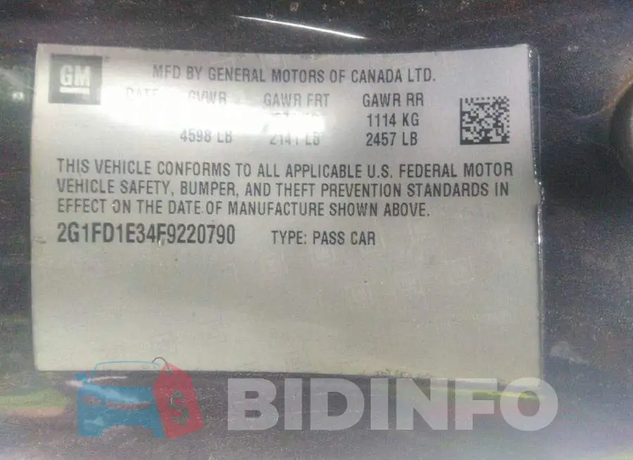2G1FD1E34F9220790 Photo# 9
