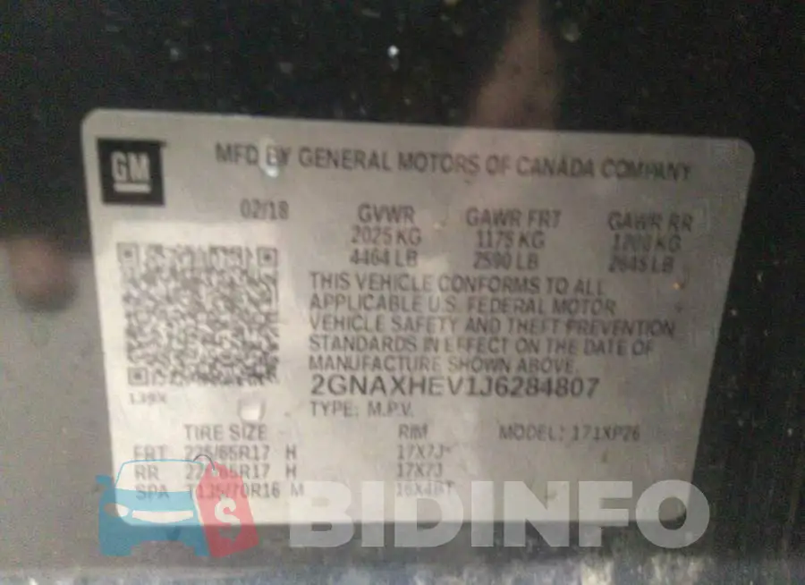 2GNAXHEV1J6284807 Photo# 9