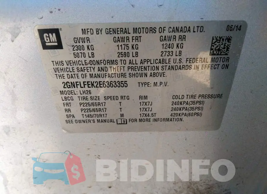 2GNFLFEK2E6363355 Photo# 9
