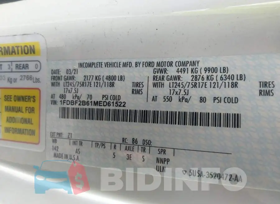 1FDBF2B61MED61522 Photo# 9