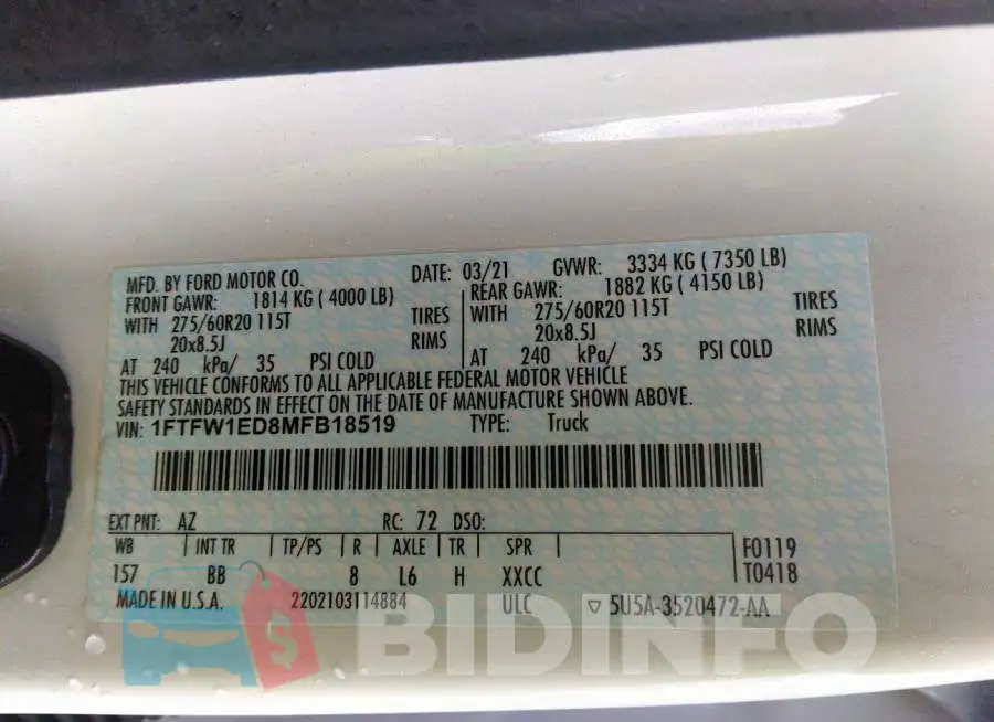 1FTFW1ED8MFB18519 Photo# 9