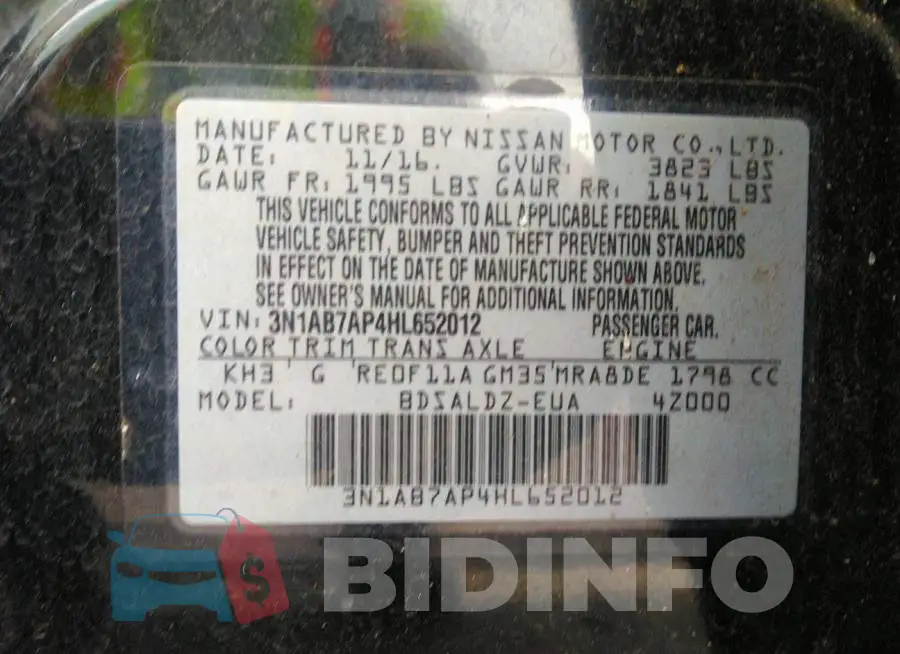 3N1AB7AP4HL652012 Photo# 9