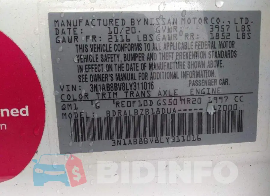 3N1AB8BV8LY311016 Photo# 9
