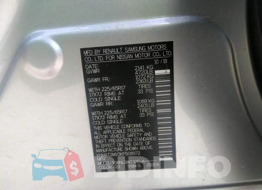 KNMAT2MV3KP508972 Photo# 9