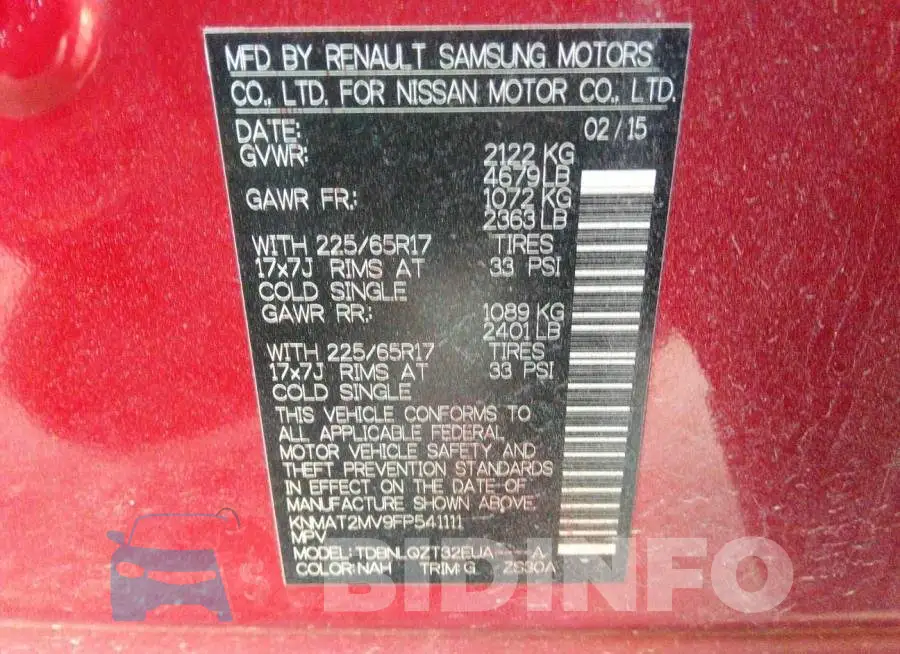 KNMAT2MV9FP541111 Photo# 9