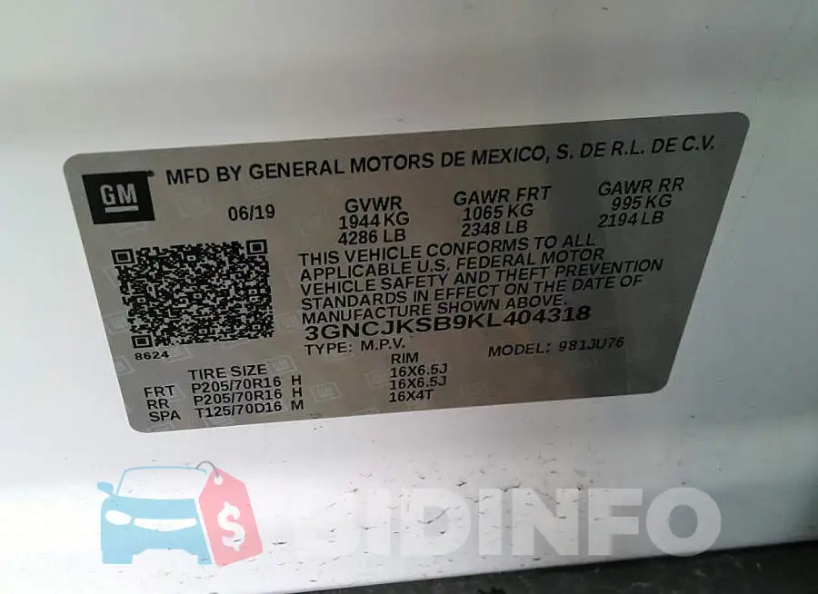 3GNCJKSB9KL404318 Photo# 9