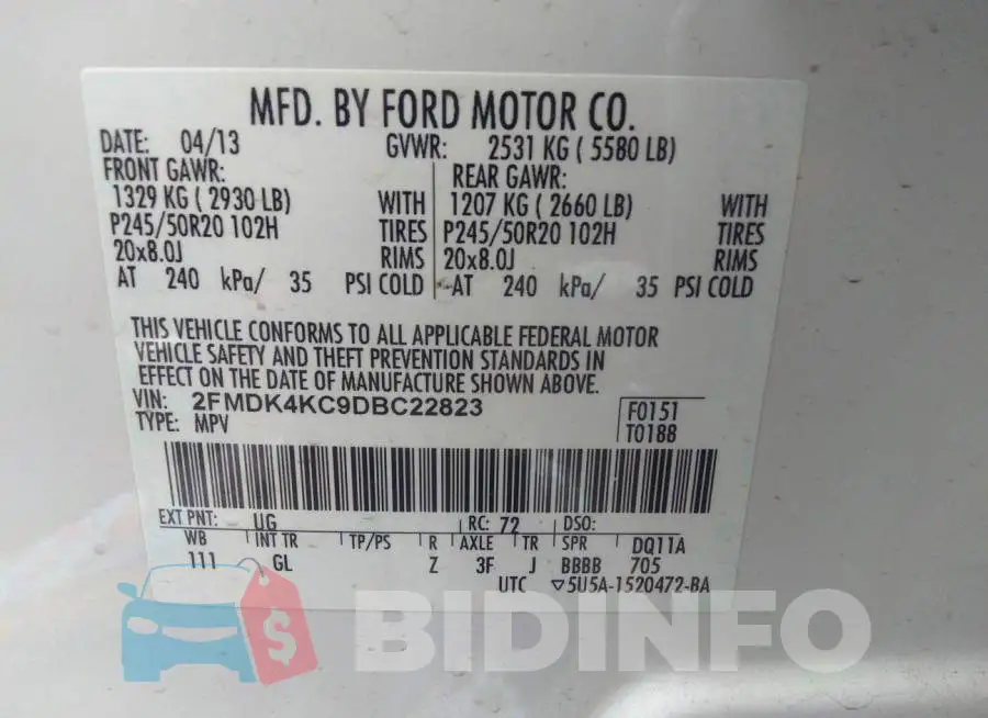 2FMDK4KC9DBC22823 Photo# 9