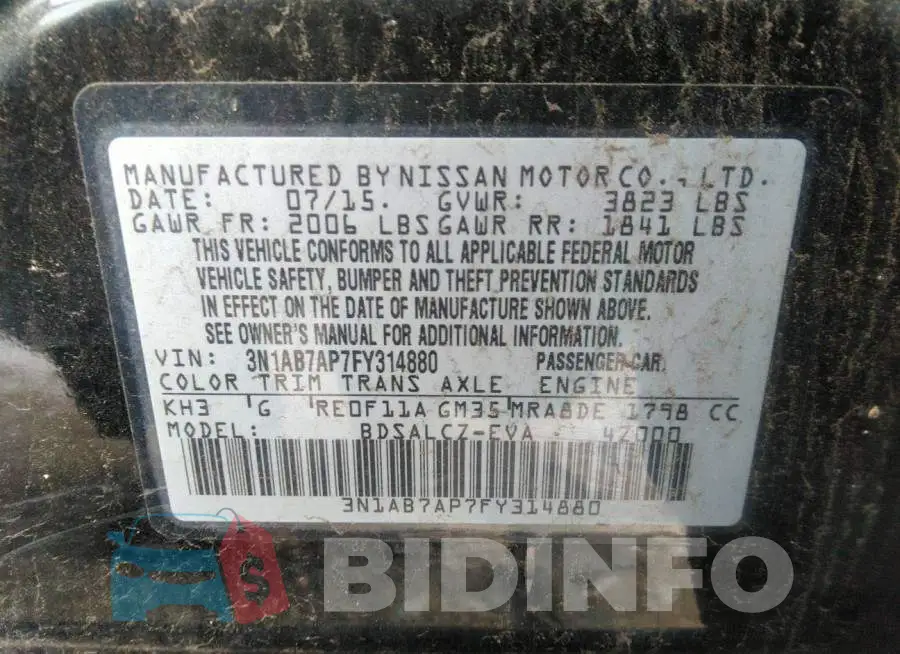 3N1AB7AP7FY314880 Photo# 9