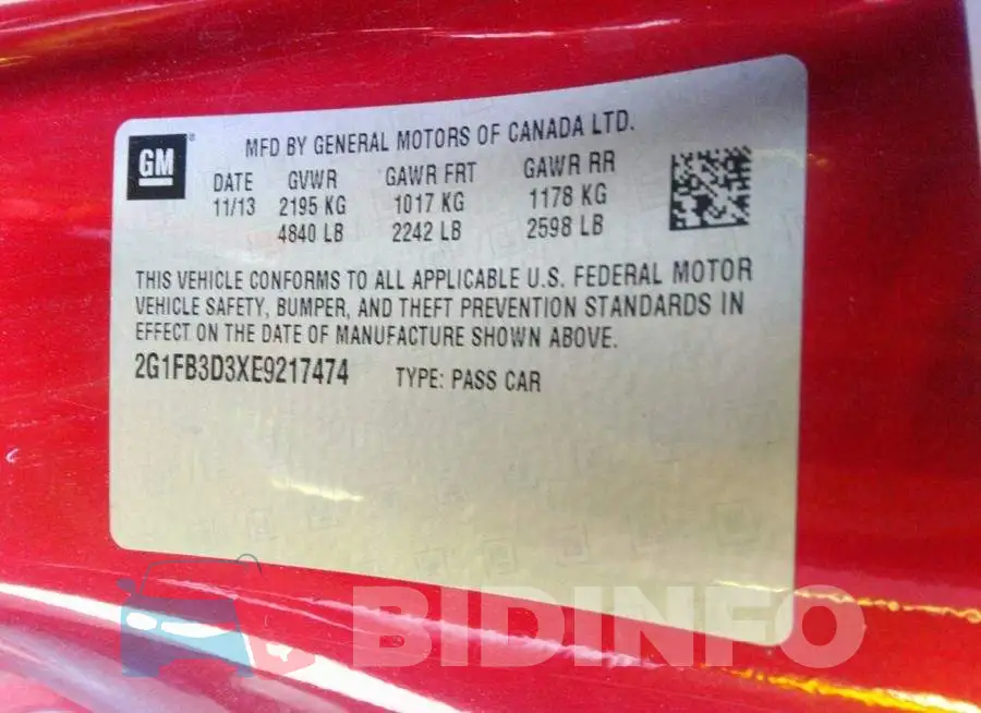 2G1FB3D3XE9217474 Photo# 9